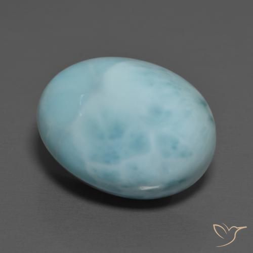 11.35ct Natural Azul claro larimar, Ovalada, Opaco