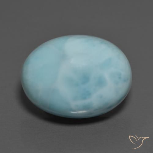 larimar Azul claro natural de 11.35 ct, Ovalada, Opaco