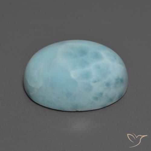 larimar Azul claro natural de 11.35 ct, Ovalada, Opaco