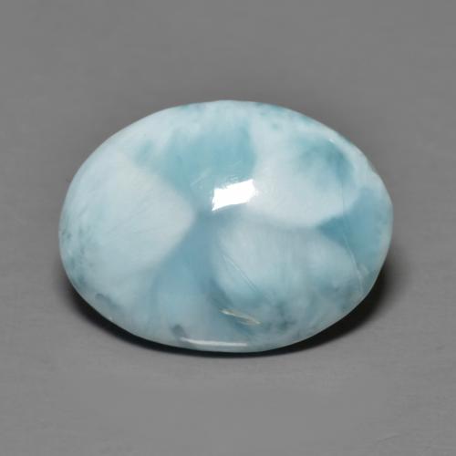 larimar Azul verdoso claro natural de 6.44 ct, Corte Óvalo, Opaco