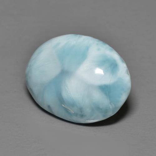 larimar Azul verdoso claro natural de 6.44 ct, Corte Óvalo, Opaco