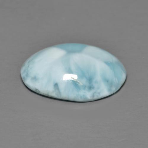 larimar Azul verdoso claro natural de 6.44 ct, Corte Óvalo, Opaco