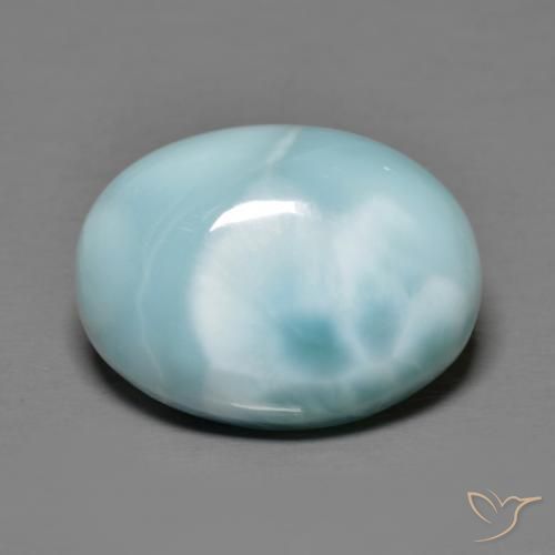9.84ct Natural Azul claro larimar, Ovalada, Opaco