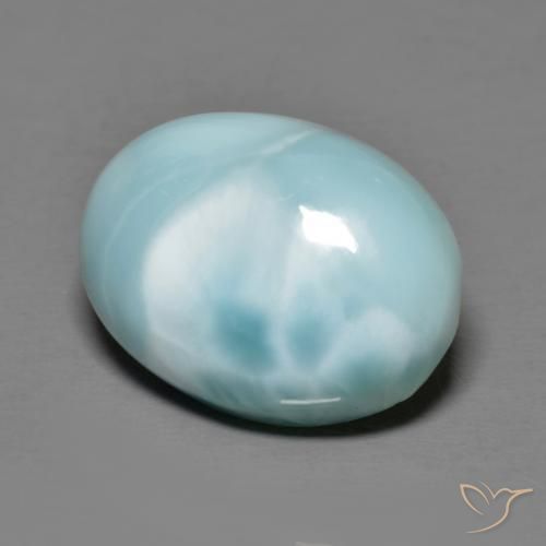 larimar Azul claro natural de 9.84 ct, Ovalada, Opaco