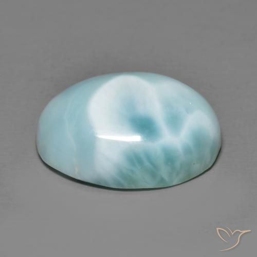 larimar Azul claro natural de 9.84 ct, Ovalada, Opaco