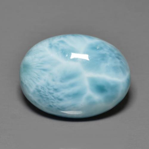 Larimar azul claro natural de 8,39 ct, corte óvalo, opaco