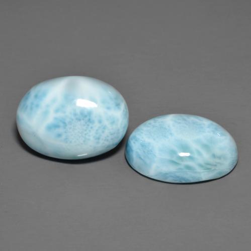 Gemas de larimar Azul cielo claro natural de 18.40 ct, Corte Óvalo, Opaco