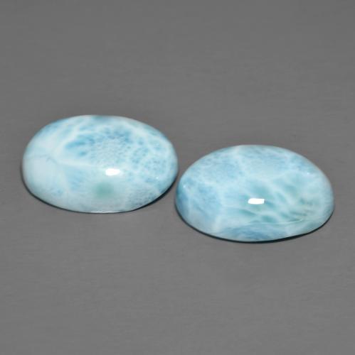 Gemas de larimar Azul cielo claro natural de 18.40 ct, Corte Óvalo, Opaco