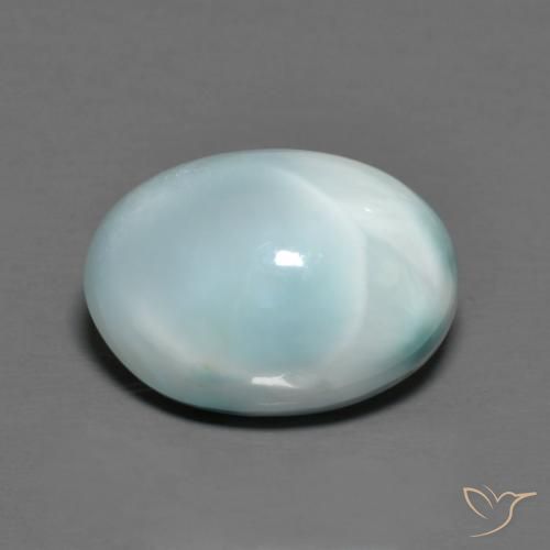 7.68ct Natural Azul cielo claro larimar, Ovalada, Opaco