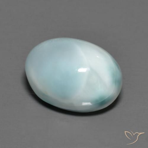 larimar Azul cielo claro natural de 7.68 ct, Ovalada, Opaco