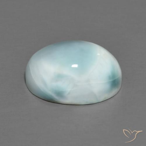 larimar Azul cielo claro natural de 7.68 ct, Ovalada, Opaco
