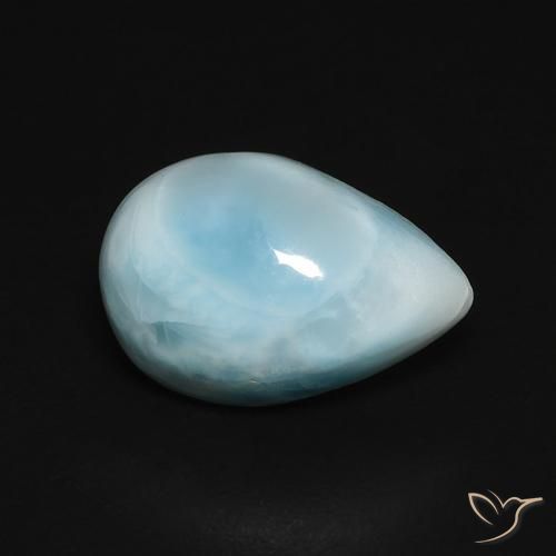 larimar Verde azulado claro natural de 3.28 ct, En forma de pera, Opaco