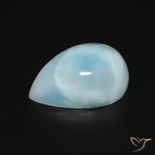 larimar Verde azulado claro natural de 3.28 ct, En forma de pera, Opaco