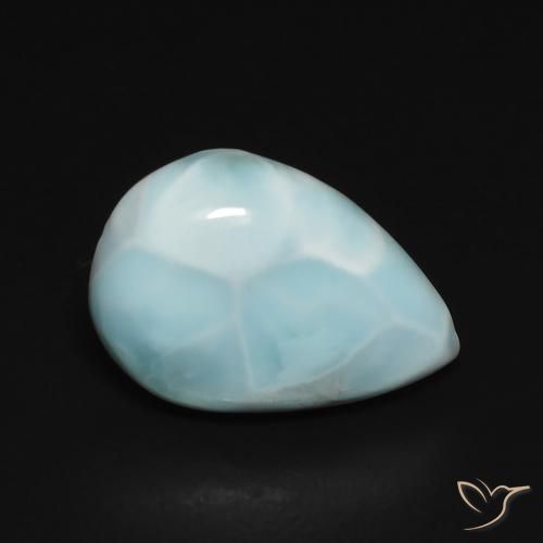 larimar Verde azul natural de 2.74 ct, En forma de pera, Opaco
