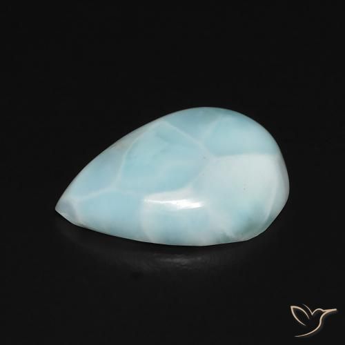 larimar Verde azul natural de 2.74 ct, En forma de pera, Opaco