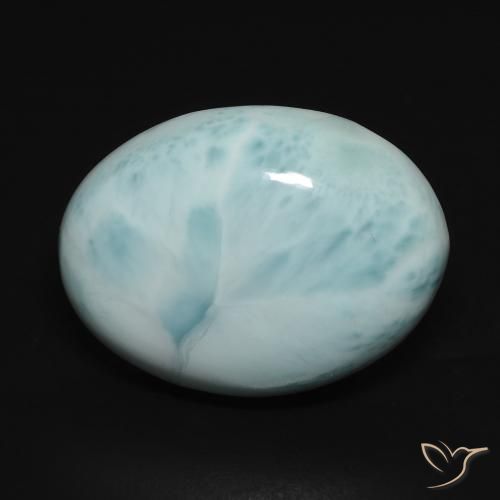 14.08ct Natural Azul verdoso claro larimar, Ovalada, Opaco