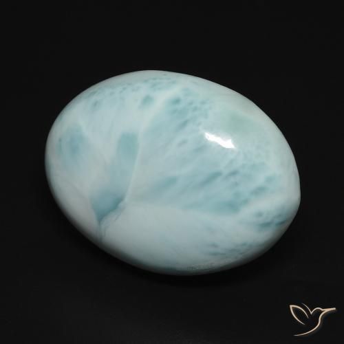 larimar Azul verdoso claro natural de 14.08 ct, Ovalada, Opaco