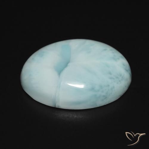 larimar Azul verdoso claro natural de 14.08 ct, Ovalada, Opaco