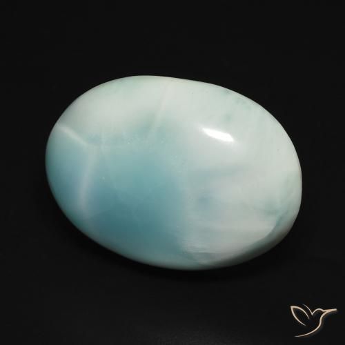 larimar Azul claro natural de 14.77 ct, Ovalada, Opaco