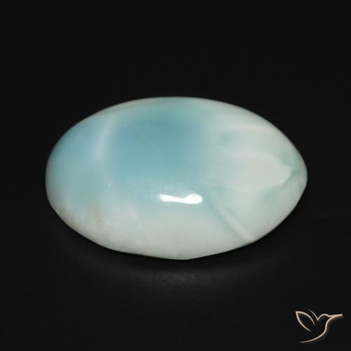 larimar Azul claro natural de 14.77 ct, Ovalada, Opaco