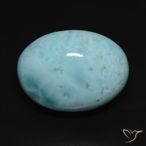 17.70ct Natural Azul cielo claro larimar, Ovalada, Opaco