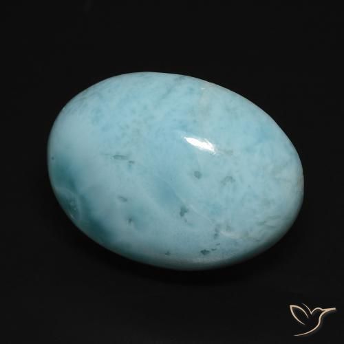 larimar Azul cielo claro natural de 17.70 ct, Ovalada, Opaco