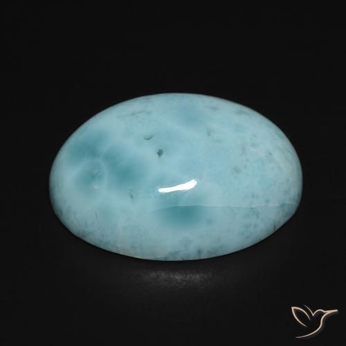 larimar Azul cielo claro natural de 17.70 ct, Ovalada, Opaco