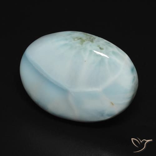 larimar Celeste natural de 15.73 ct, Ovalada, Opaco