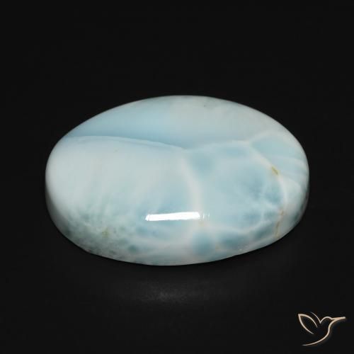 larimar Celeste natural de 15.73 ct, Ovalada, Opaco