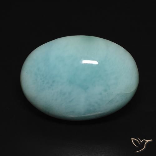15.76ct Natural Azul verdoso claro larimar, Ovalada, Opaco