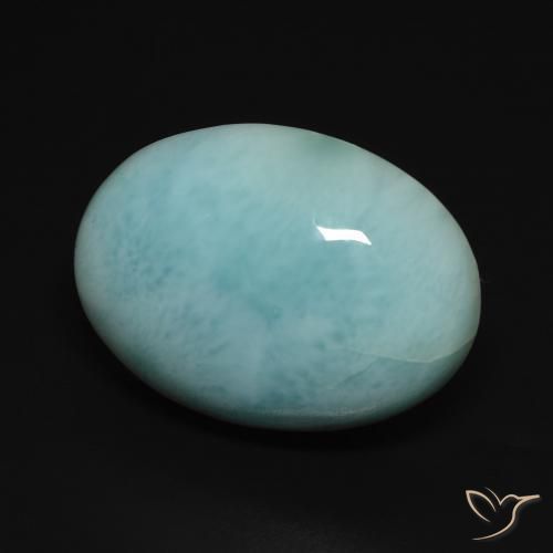 larimar Azul verdoso claro natural de 15.76 ct, Ovalada, Opaco