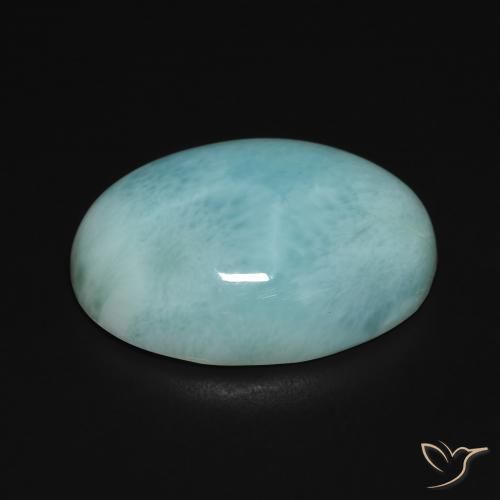 larimar Azul verdoso claro natural de 15.76 ct, Ovalada, Opaco