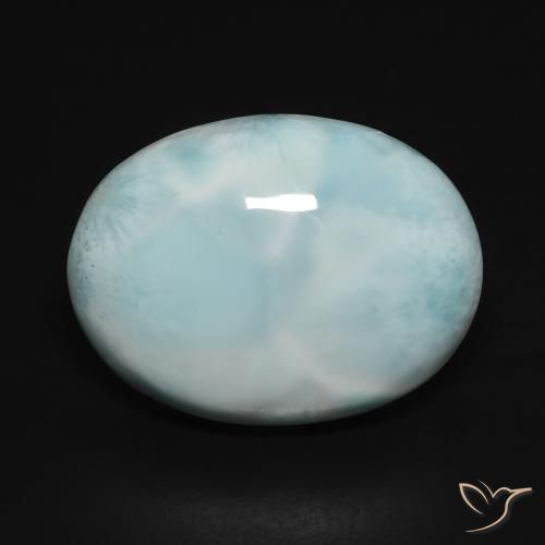 15.32ct Natural Azul espuma de mar larimar, Ovalada, Opaco