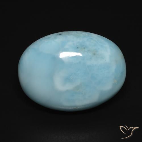 16.50ct Natural Azul verdoso claro larimar, Ovalada, Opaco
