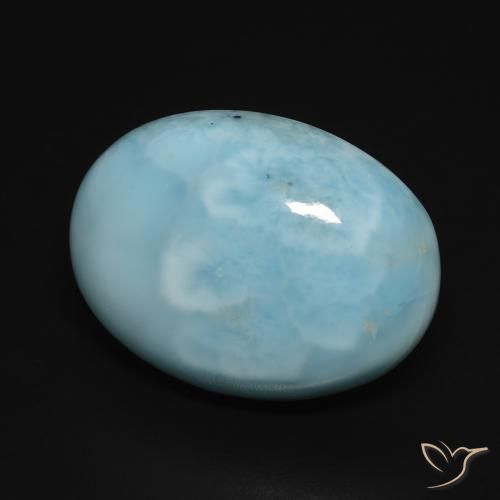 larimar Azul verdoso claro natural de 16.50 ct, Ovalada, Opaco
