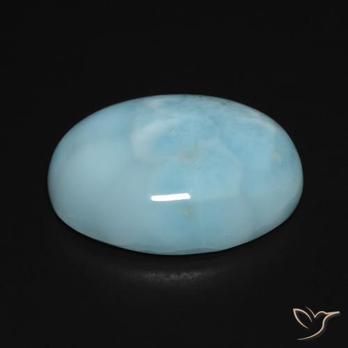 larimar Azul verdoso claro natural de 16.50 ct, Ovalada, Opaco
