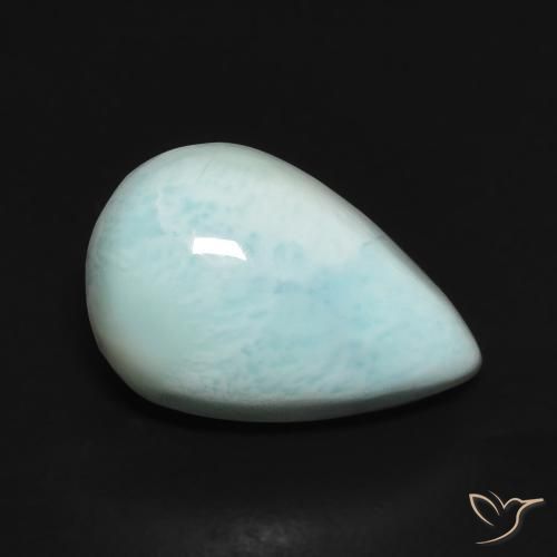 larimar Verde azul natural de 2.93 ct, En forma de pera, Opaco