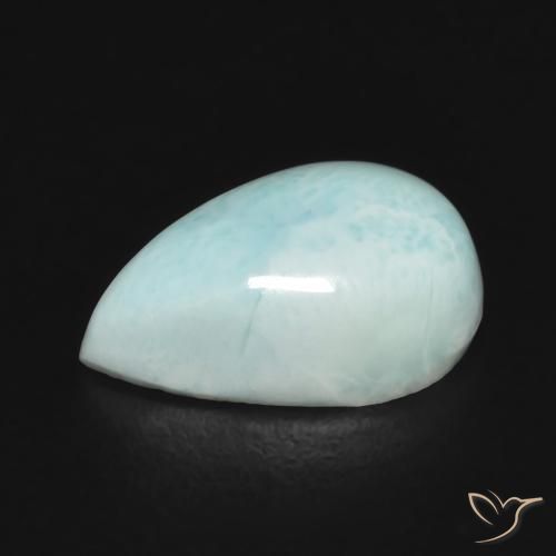larimar Verde azul natural de 2.93 ct, En forma de pera, Opaco