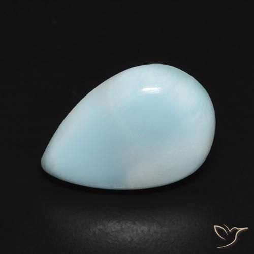 larimar Verde azul natural de 2.60 ct, En forma de pera, Opaco
