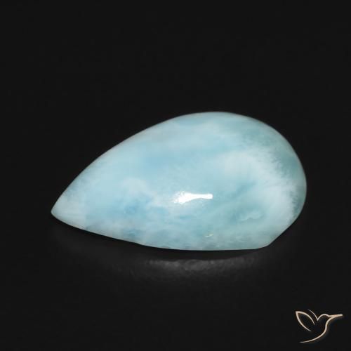 larimar Azul cielo claro natural de 2.17 ct, En forma de pera, Opaco