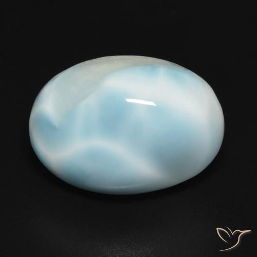 6.61ct Natural Azul verdoso claro larimar, Ovalada, Opaco