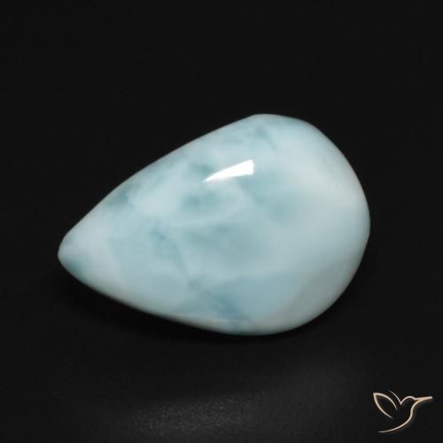 3.64ct Natural Azul verdoso claro larimar, En forma de pera, Opaco