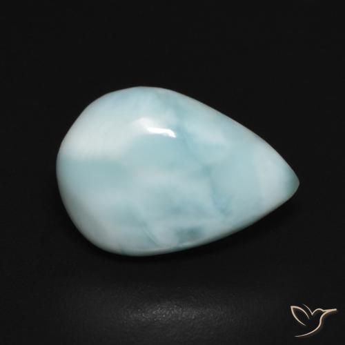 larimar Azul verdoso claro natural de 3.64 ct, En forma de pera, Opaco