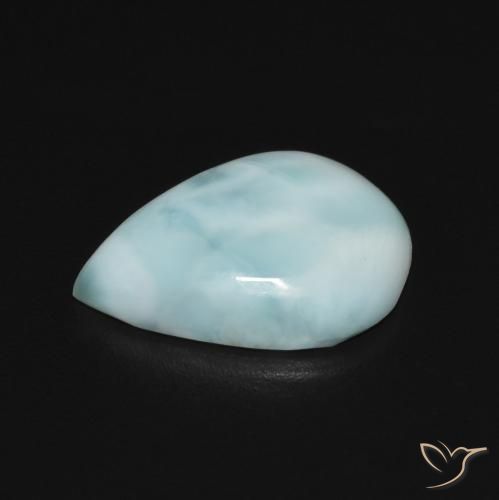 larimar Azul verdoso claro natural de 3.64 ct, En forma de pera, Opaco