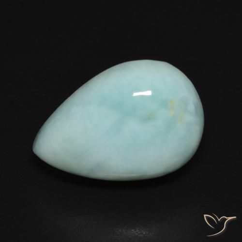 3.74ct Natural Azul verdoso claro larimar, En forma de pera, Opaco