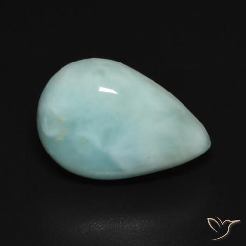 larimar Azul verdoso claro natural de 3.74 ct, En forma de pera, Opaco