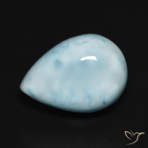 6.36ct Natural Azul verdoso claro larimar, En forma de pera, Opaco
