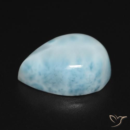 larimar Azul verdoso claro natural de 6.36 ct, En forma de pera, Opaco