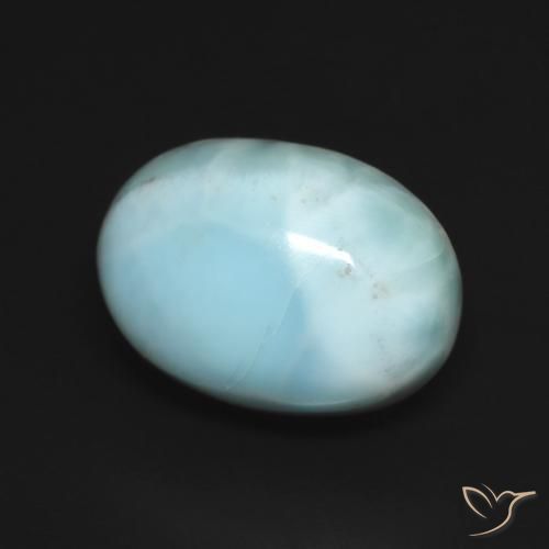 larimar Verde azul natural de 7.63 ct, Ovalada, Opaco