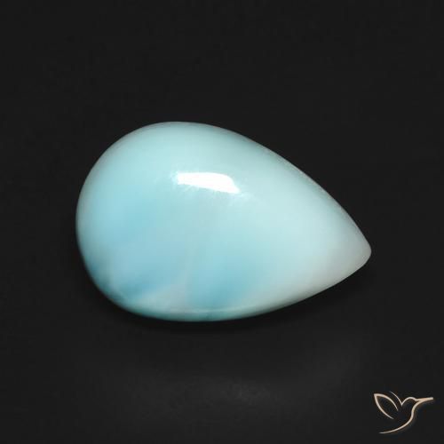larimar Azul verdoso claro natural de 2.83 ct, En forma de pera, Opaco